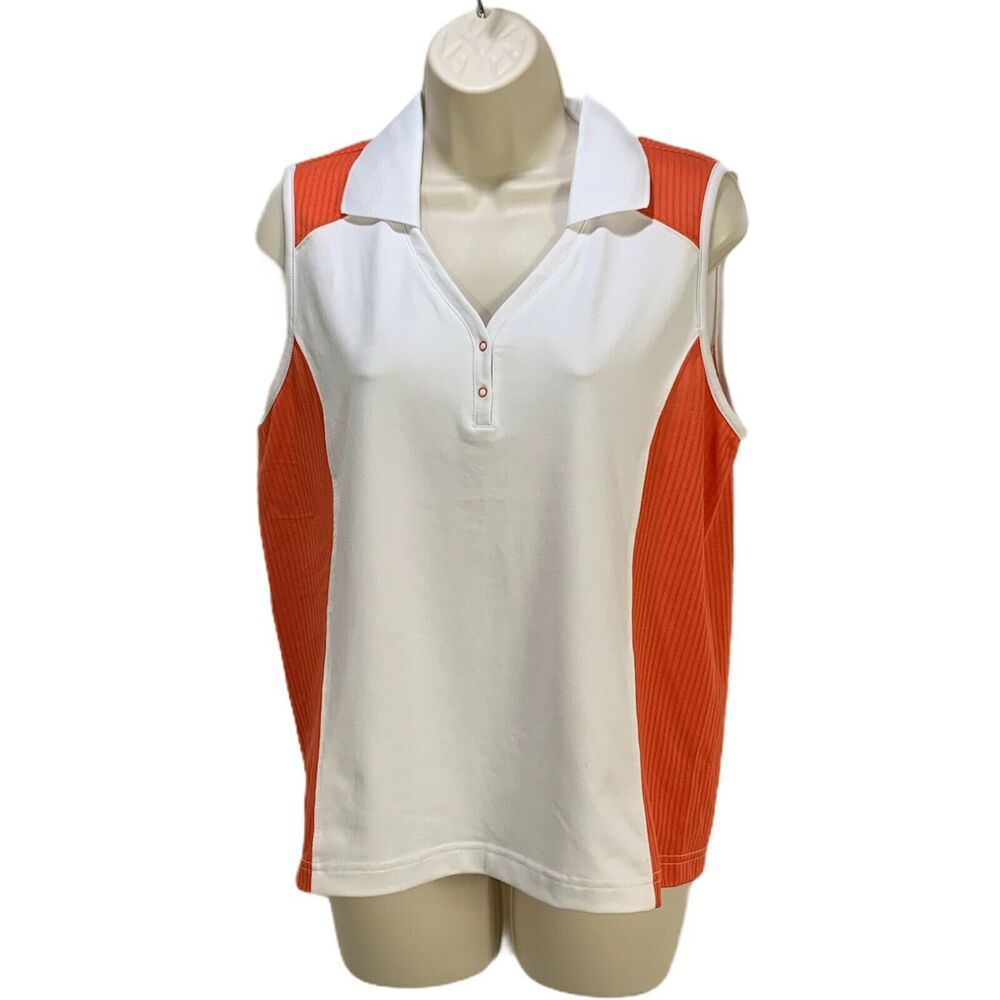 IZOD Women's Sleeveless Polo Shirt Size Large Stretch X-TRA DRY Athletic